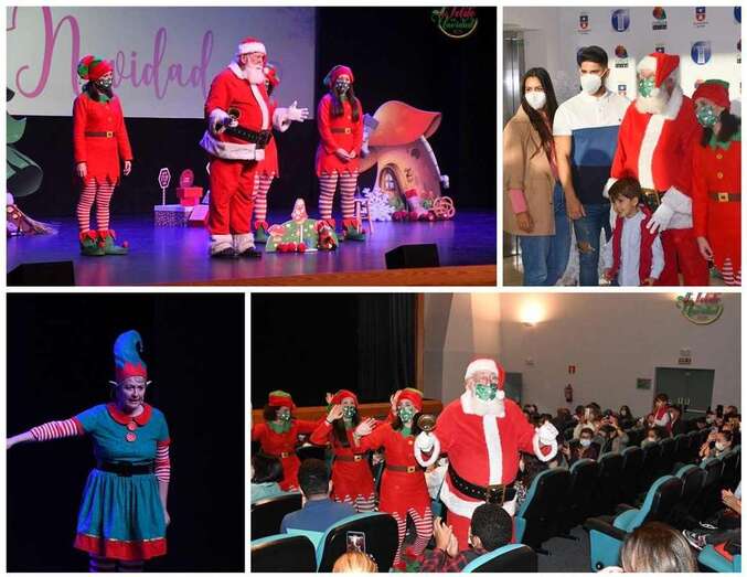 Papá Noel con sus elfos en el Teatro de Telde/Francisco Javier Santana.